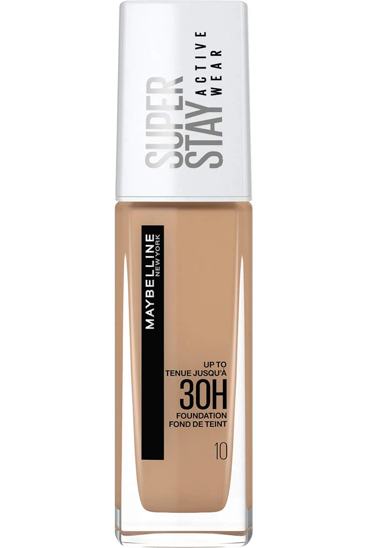 Maybelline New-York - Long-Lasting Liquid Foundation - No Transfer, High Coverage - Superstay Active Wear 30 Hours - Colour : Ivory (10) - Capacity: 30 ml