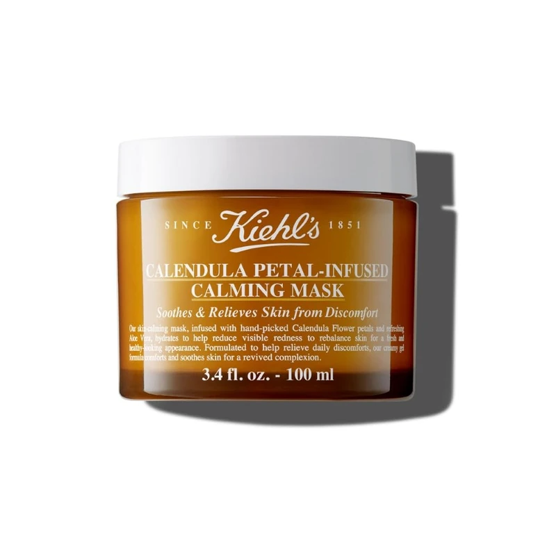 Kiehl's Calendula Petal Infused Calming Mask, Hydrating & Soothing Gel Face Mask for All Skin Types, 100Ml
