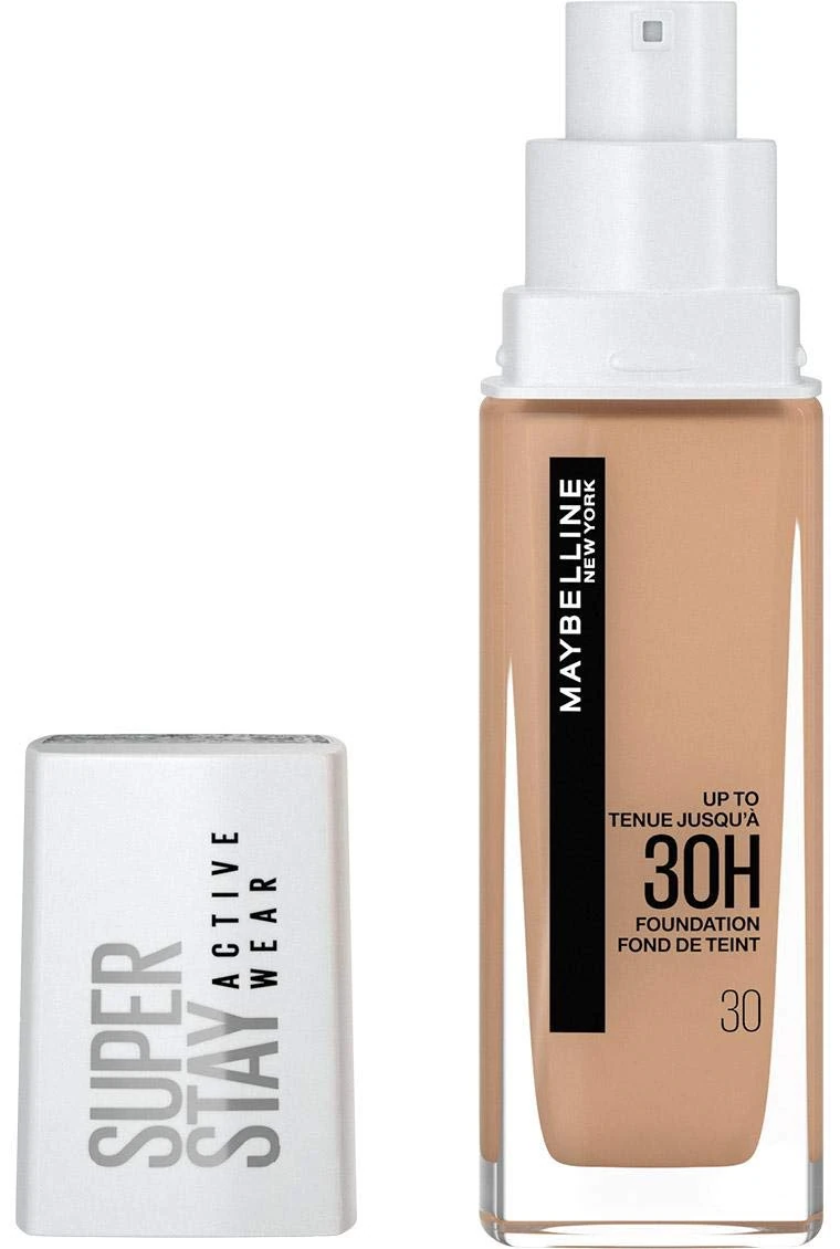 Maybelline New-York - Long-Lasting Liquid Foundation - No Transfer, High Coverage - Superstay Active Wear 30 Hours - Colour : Sand (30) - 30 ml