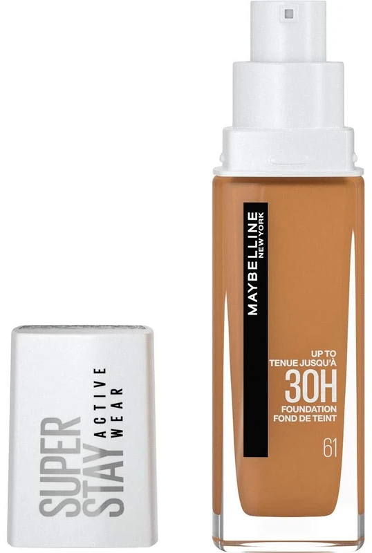 Maybelline New York - Liquid Foundation with Long Hold, No Transmission, High Coverage - Superstay Active Wear 30h - Shade Sunbronze (61) - Volume: 30ml