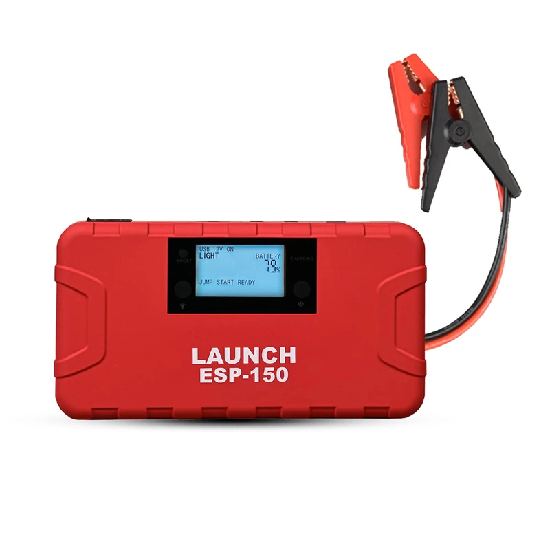 LAUNCH ESP-150 Jump Starter Power Pack, 500A 15,000mAh Portable Car Battery Booster(up to 6.0L Gas, 2.5L Diesel) with Jump Leads, LED Flashlight Powerbank for 12V Vehicles
