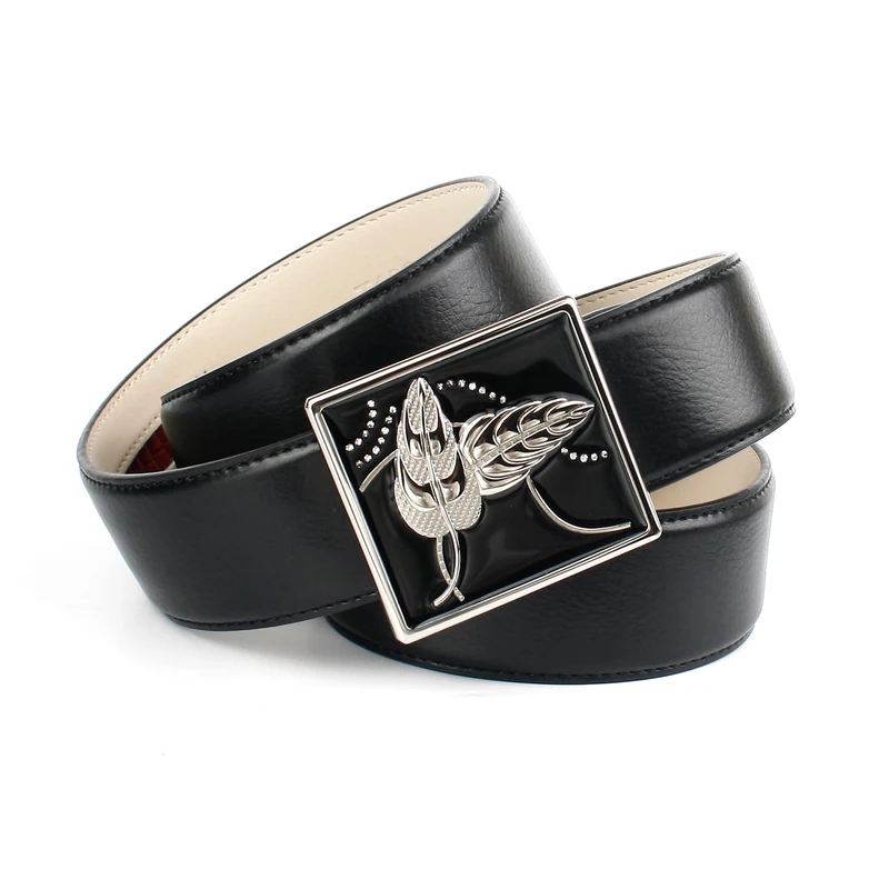 Anthoni Crown Women's Ledergürtel Belt, Schwarz, 90