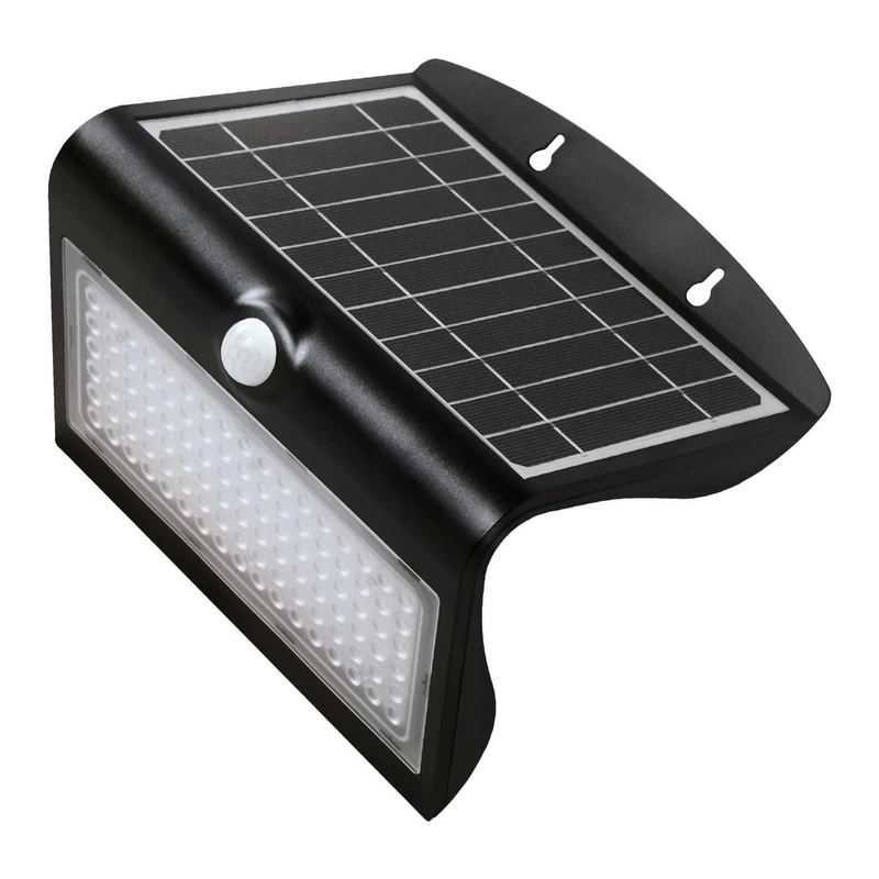 KORPASS Black Solar LED Wall Light with Sensor 8 w
