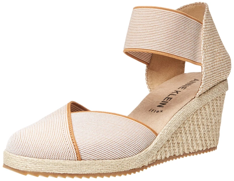 Anne Klein Women's Zoey Wedge Sandal, Natural, 10 - Image 1