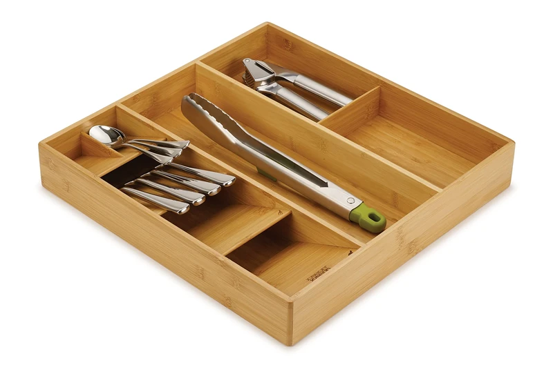 Joseph Joseph DrawerStore Cutlery, Kitchen Utensils and Cooking Utensil Gadget Accessories Organiser, in drawer storage - Bamboo
