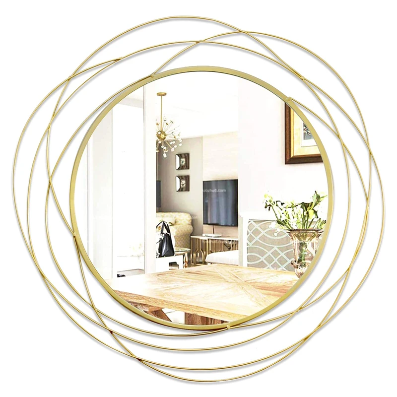 ironsmithn Wall Mirror Mounted Round Decorative Mirrors Circle for Bathroom Vanity, Living Room or Bedroom 26.8” x26.8”