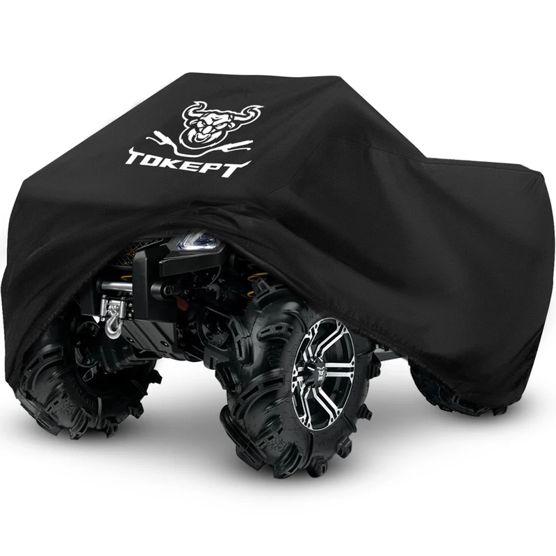 Tokept 190T Black Quad Bike ATV ATC Rain Waterproof Cover 82'' (Black, XL)