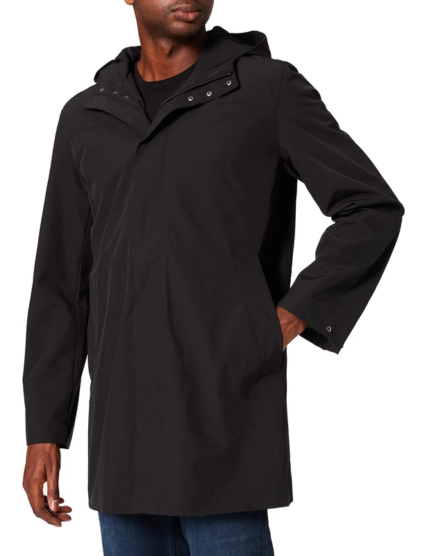 CASUAL FRIDAY Men's 20503945 Trench Coat, 194007/Anthracite Black, S