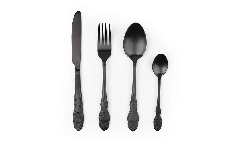 Excelsa Pack of 4 Cutlery Baroque Black