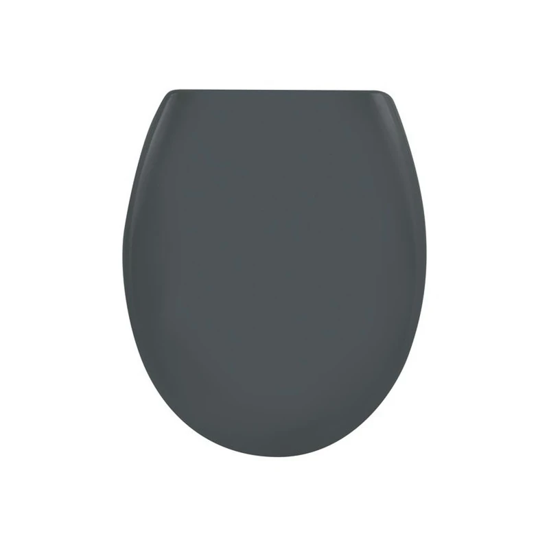 spirella Premium Oval Toilet Lid with Quick Release Function and Soft Close Mechanism Antibacterial Toilet Seat Made of Duroplast and Stainless Steel Removable Grey