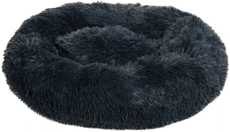 HKM Fluffy Dog bed Dark Grey Ø80 x 25 cm