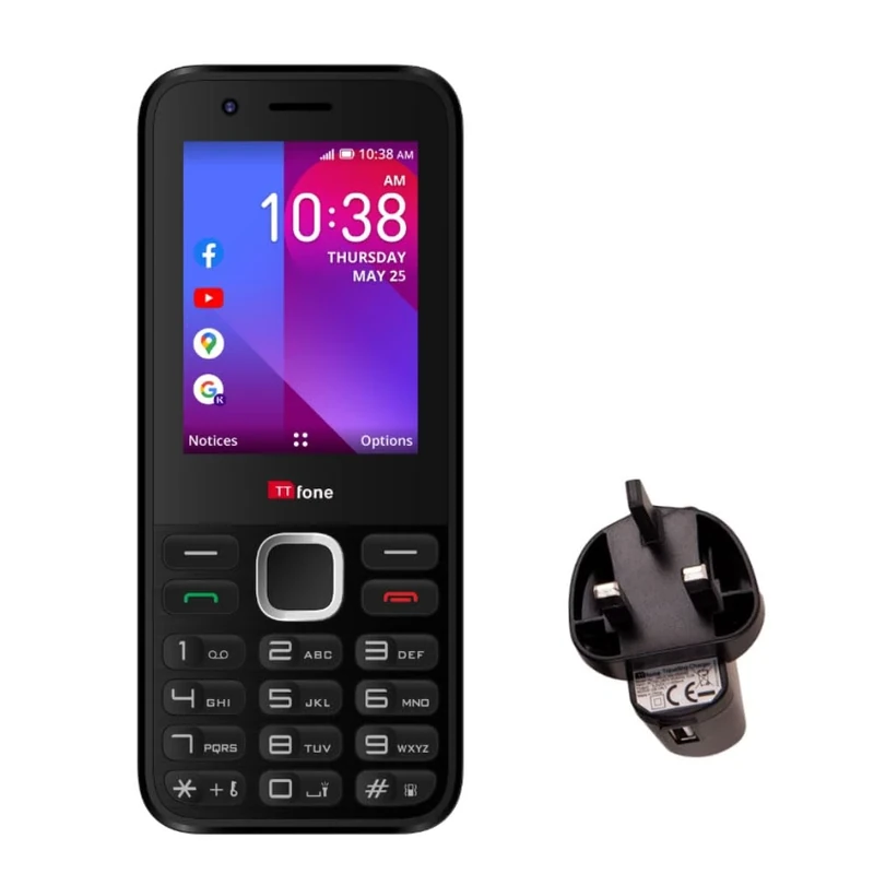TTfone TT240 Simple Easy to use Mobile Phone - KaiOS Feature Smartphone (with Mains Charger)
