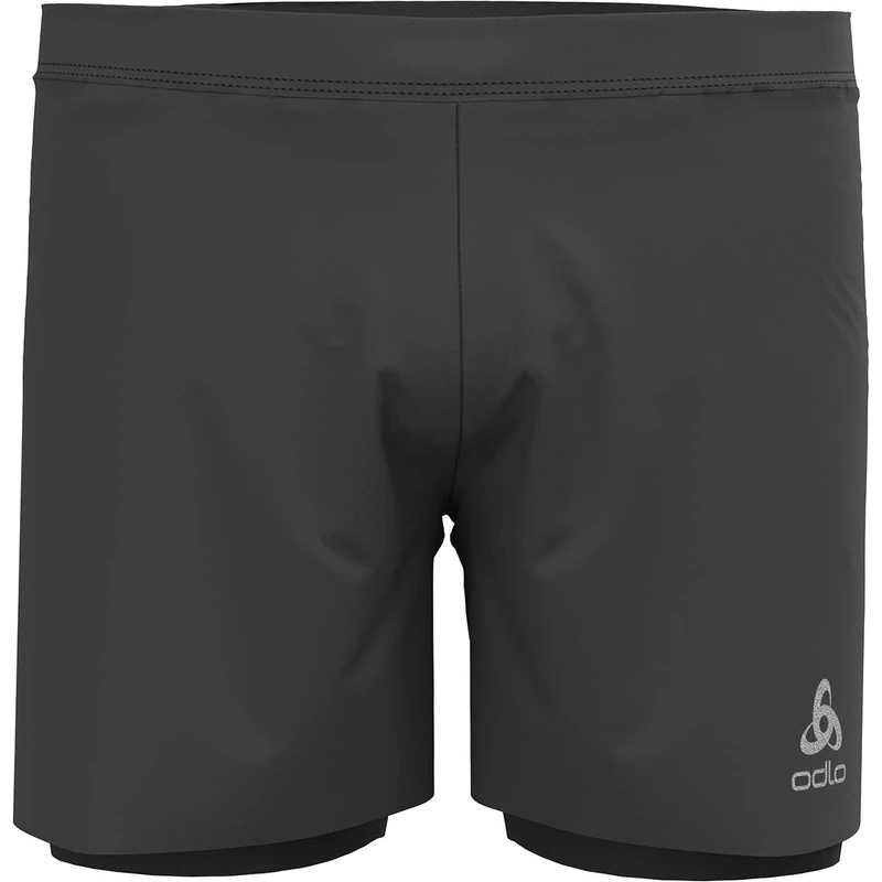 ODLO Men's ZEROWEIGHT 5 INCH 2-in-1 Running Shorts, Black, S - Image 1