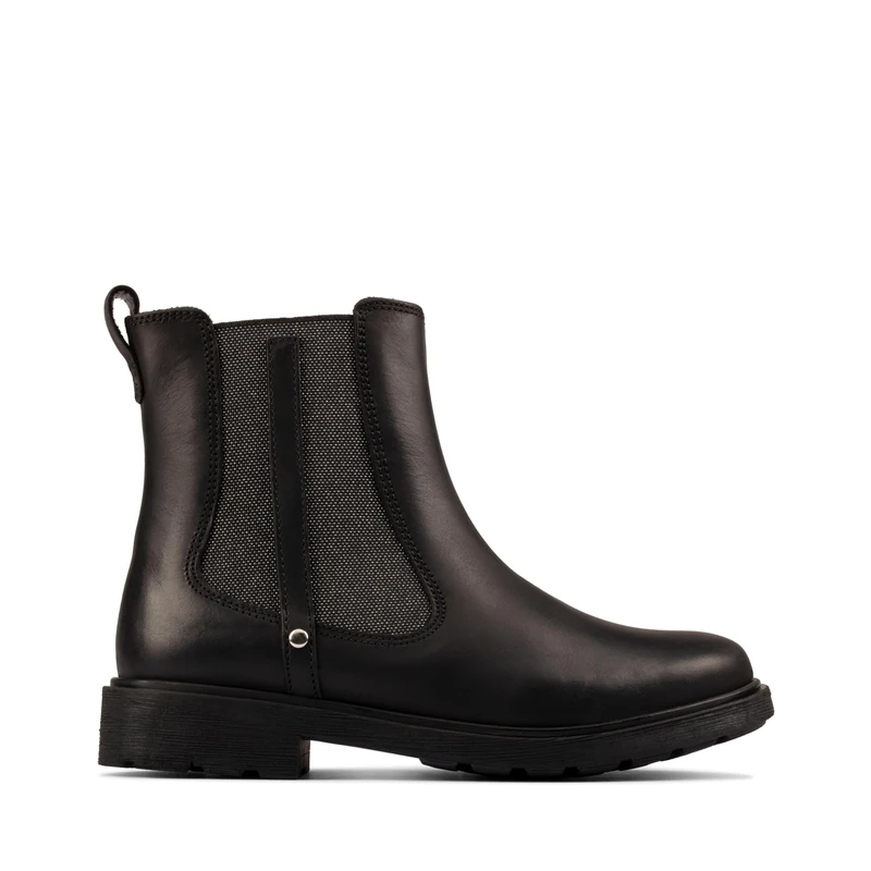 Clarks Astrol Orin K Childrens Black Leather, 4.5