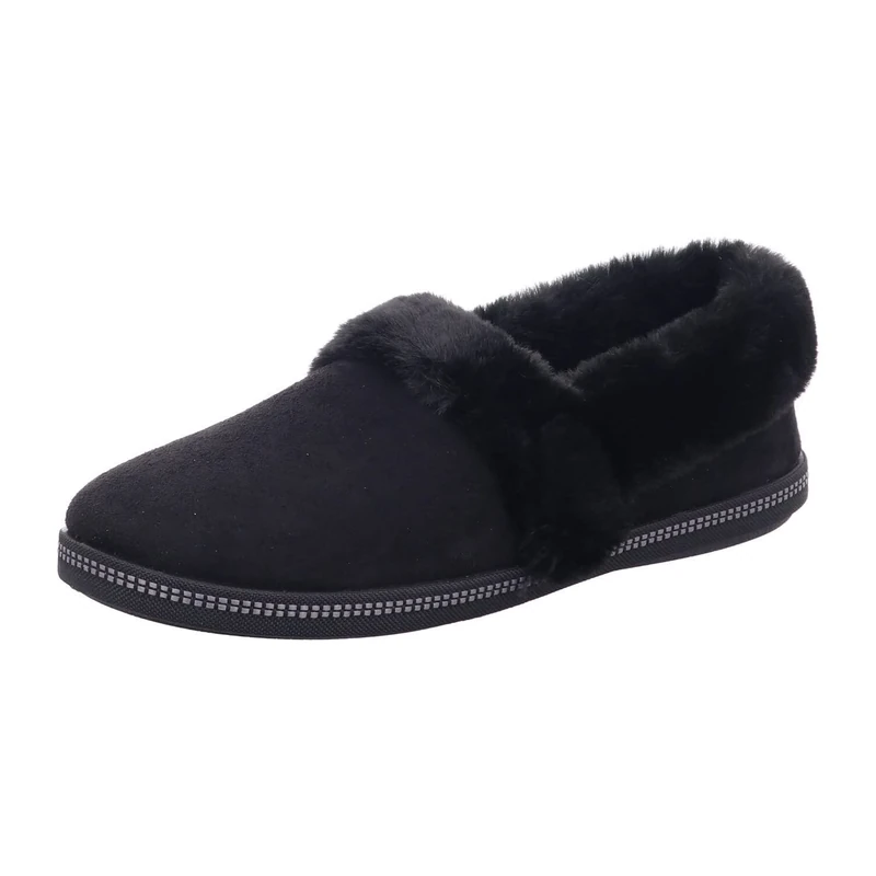Skechers Women's Cozy Campfire Team Toasty Slippers, Black Microfiber/Faux Fur Line, 8 UK