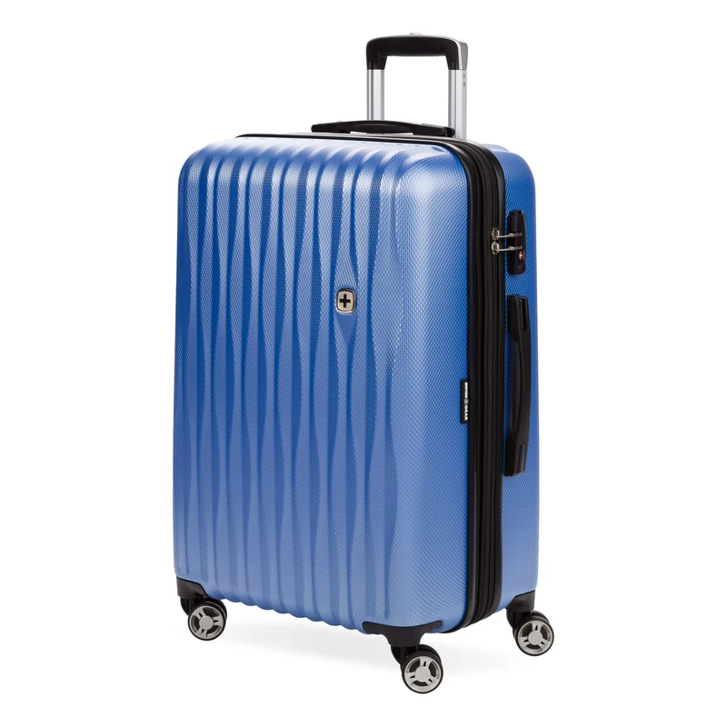 SwissGear 7272 Energie Hardside Expandable Luggage with Spinner Wheels, Periwinkle Blue, Checked-Medium 24-Inch, 7272 Energie Hardside Expandable Luggage with Spinner Wheels