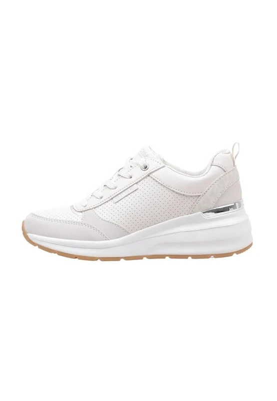 Skechers Women's Billion Subtle Spots Sneaker, Off White Dura Leather/Off White Leopard Tri, 2.5 UK