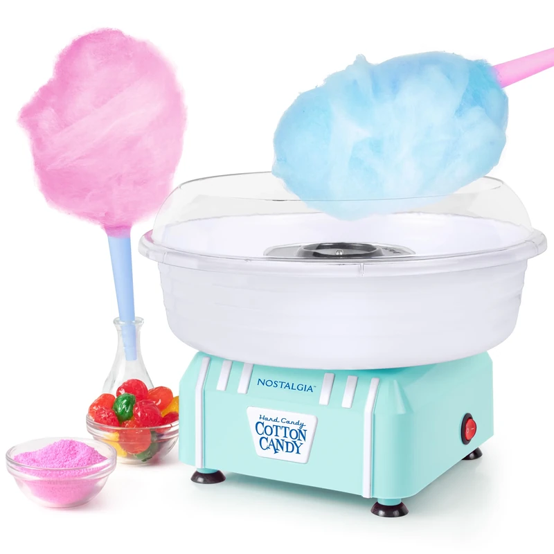 Nostalgia Retro Countertop Cotton Candy Maker, Vintage Candy Machine for Hard Candy & Flossing Sugar, Aqua