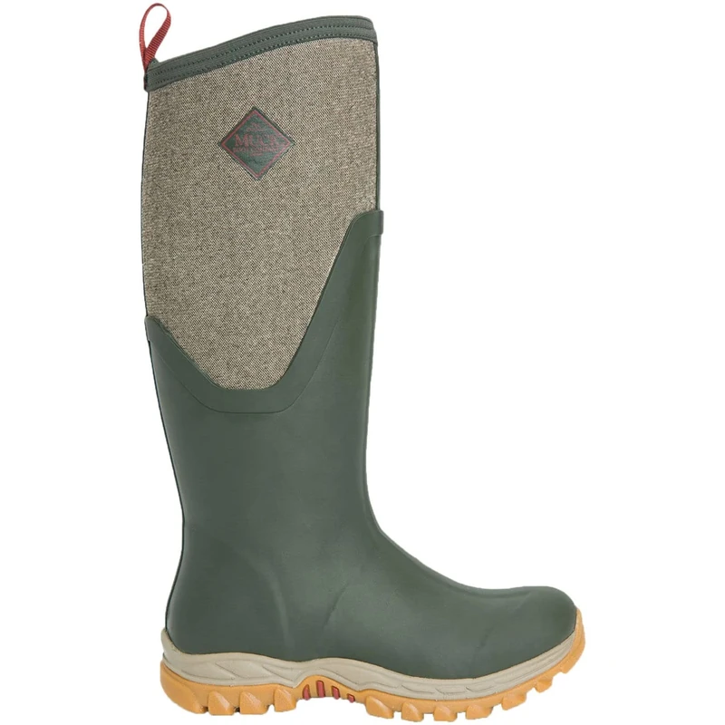 Muck Boots Women's Arctic Sport II Tall Fleece Lined Waterproof Pull on Boot, Olive, 3