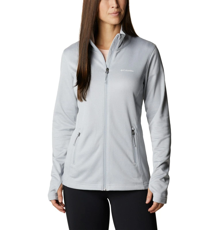 Columbia Women's W Park View Grid Fleece Full Zip Full Zip Fleece Jacket, Cirrus Grey x Heather, Size XL
