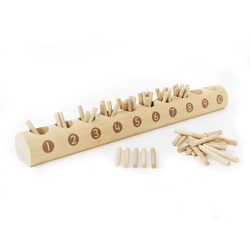 Yellow Door Natural Counting Log | Early Number Sense | Number Bonds | Addition and Subtraction | Subitising | Early Educational Wooden Maths Toys for Counting | Cardinality and ordinality