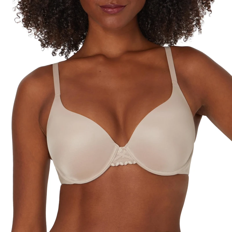 Maidenform Women's Dreamwire, No-Poke Underwire Push-up Bras, Convertible, Demi Coverage, Opaque, Evening Blush, 40B