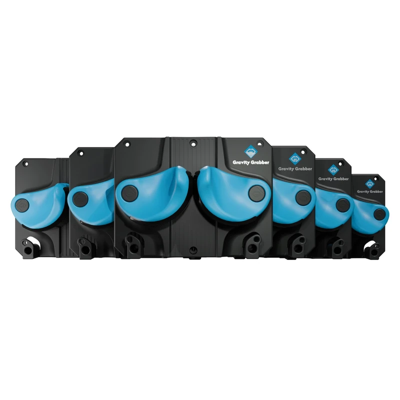 Gravity Grabber Ultimate Ski & Snowboard Wall Storage Rack - Fits any Ski or Snowboard - Save Your Rocker, Tips and Tails - Damage-free - 6x - Cyan