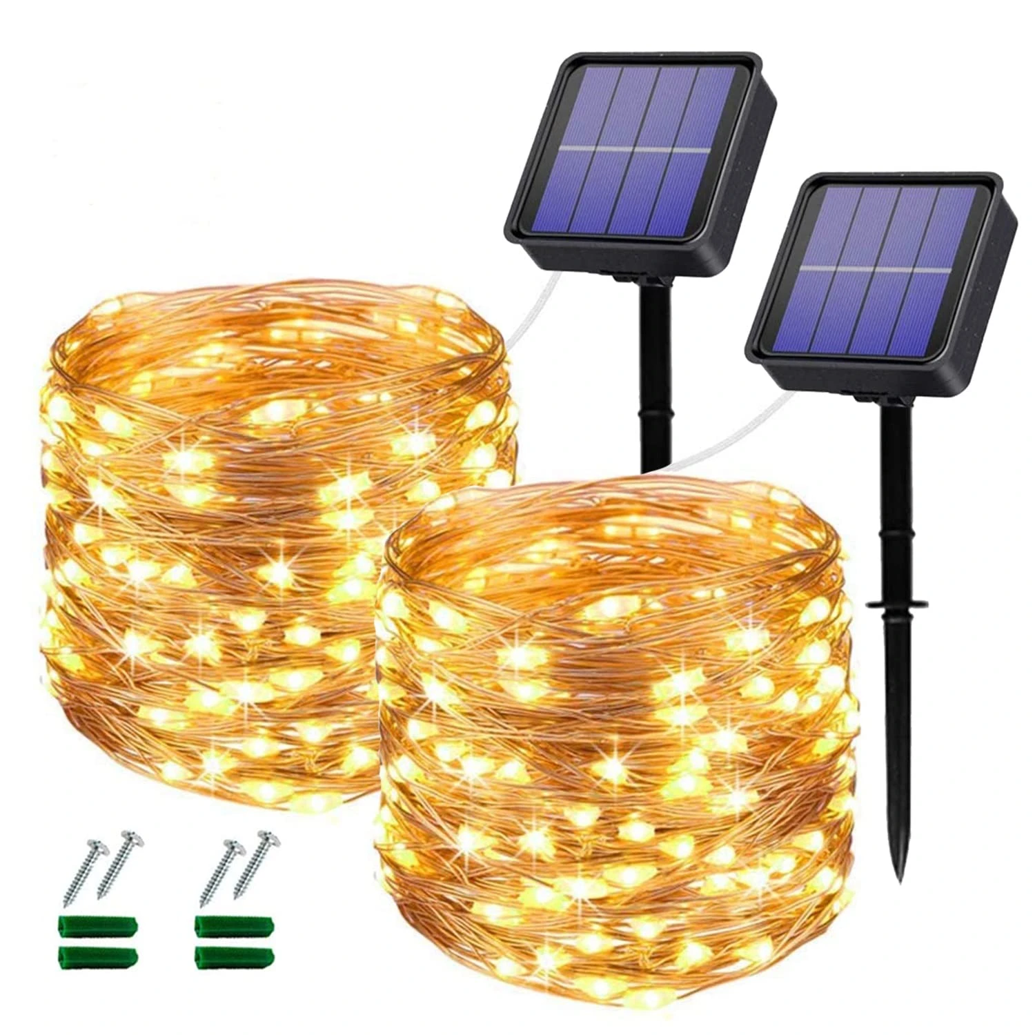 Solar Fairy Lights Outdoor, 2 Pack Total 240 LED Garden Lights, 40Ft 8 Modes, Waterproof, Warm White, Perfect for Garden, Patio, Parties, Weddings, Christmas