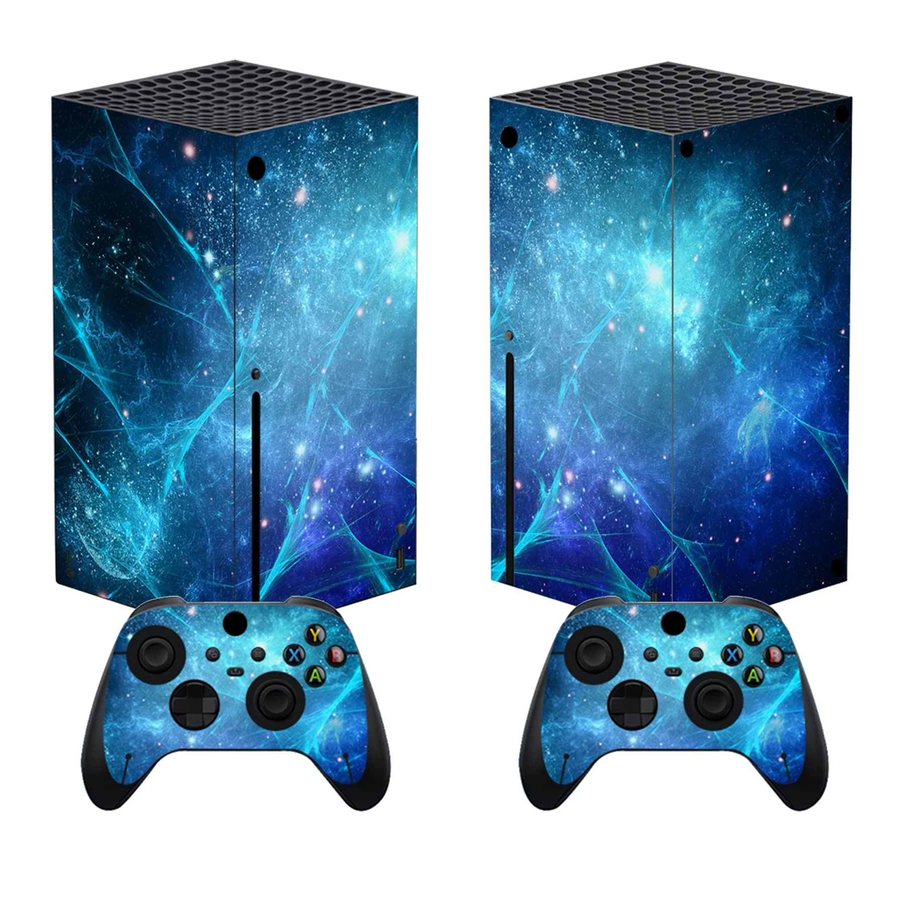 playvital Blue Nebula Custom Vinyl Skins for Xbox Series X, Wrap Decal Cover Stickers for Xbox Series X Console Controller