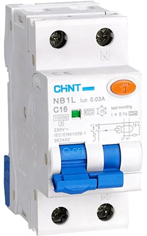 Chint 203017 Residual Current Circuit Breaker, 1-pin, 10 A