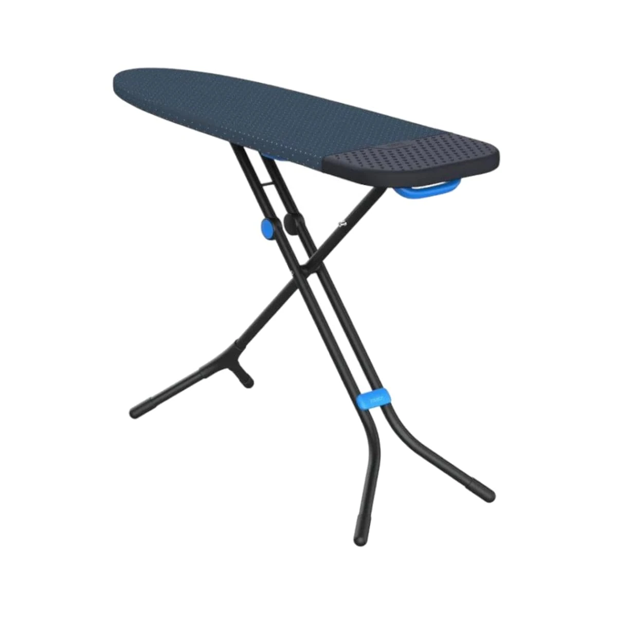 Joseph Joseph Glide Plus Ironing Board 130 x 38cm with Compact Adjustable Legs and Integrated Heat Resistant Steam Iron Rest Advance, Anti-drip, super absorbent cotton cover, Black/Blue