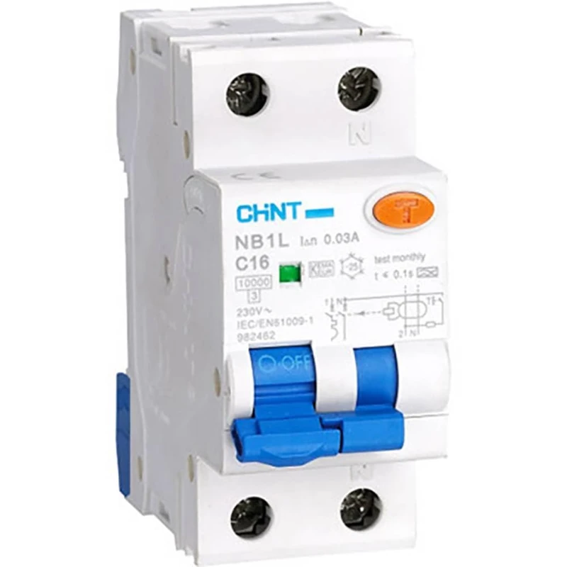 Chint 203016 Residual Current Circuit Breaker, 1-pin, 6 A