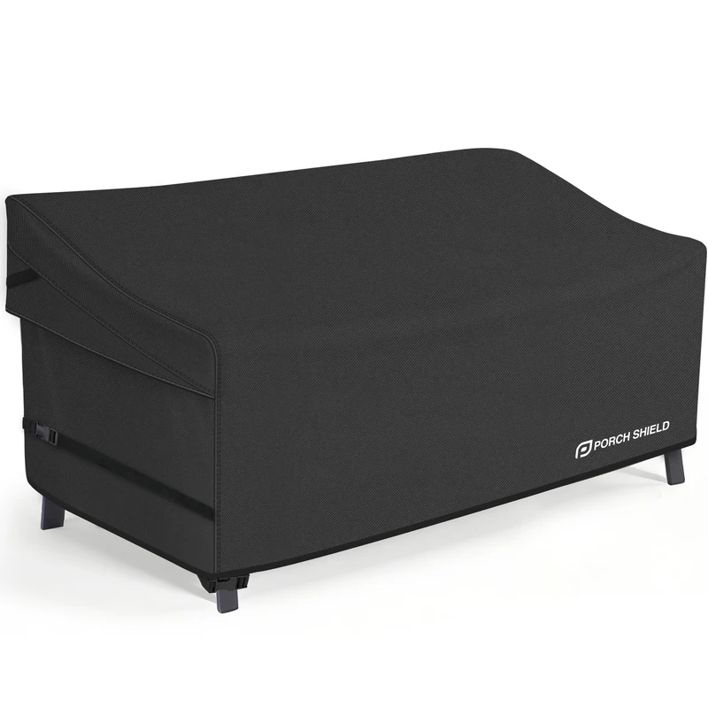 Porch Shield Waterproof Outdoor Furniture Sofa Cover – Patio 3-Seater Couch Cover 77W x 35D x 35H inch, Black - Image 1