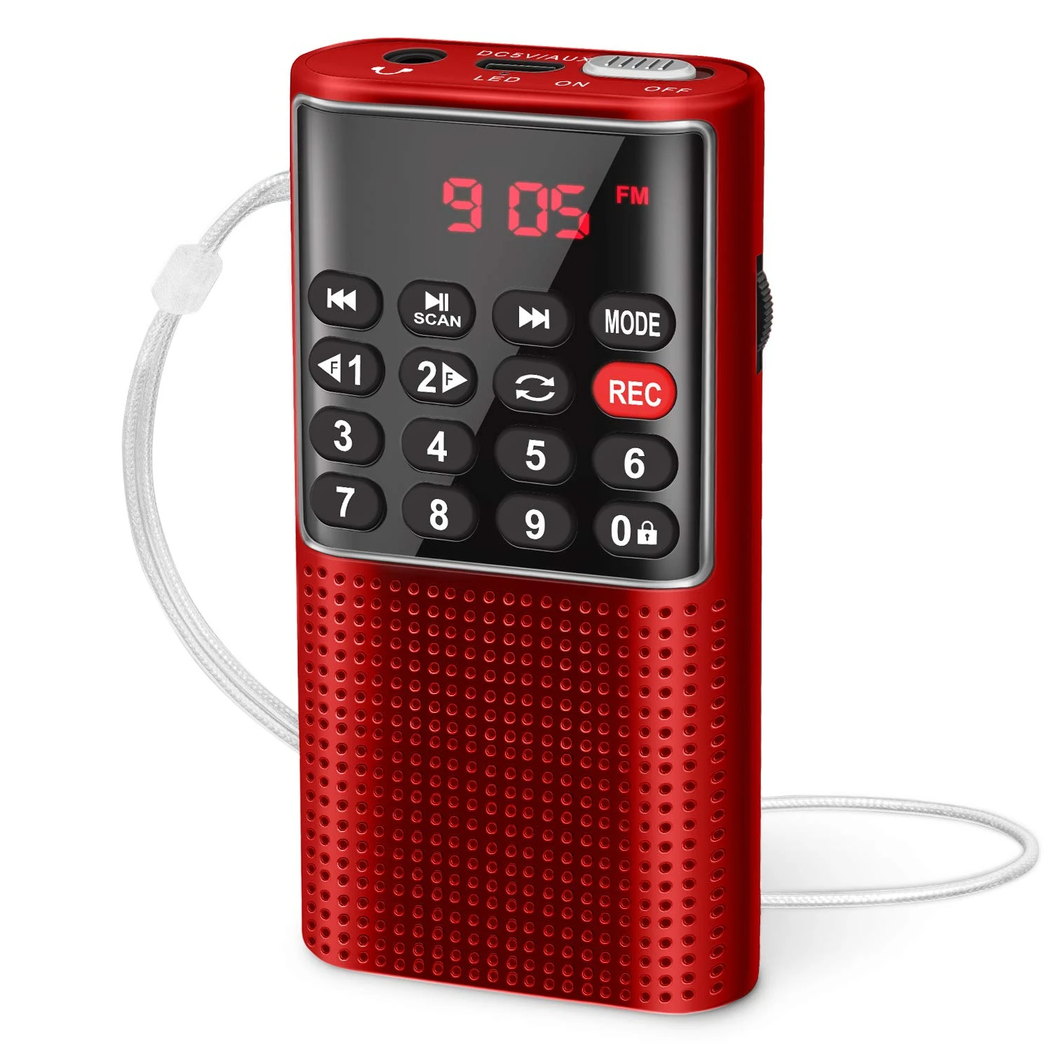 PRUNUS J-328 Small Radio Portable Rechargeable FM Radio, MP3 Digital Radio with Recorder,SD/TF/AUX, Portable Radios Battery Operated with Lock Keys for Jogging, Walking, Traveling(NO AM)