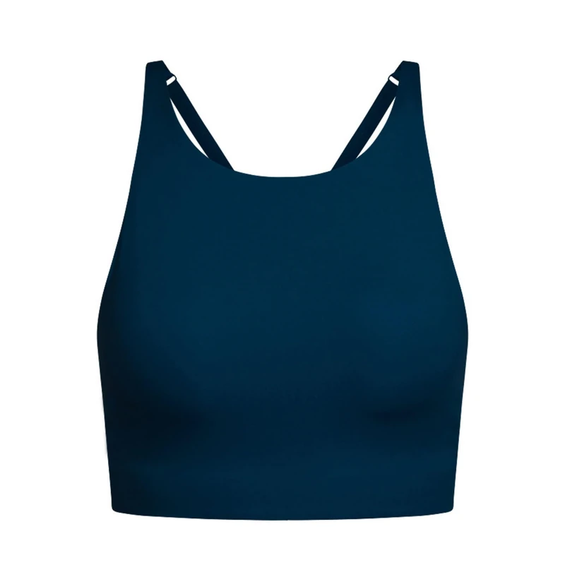 Girlfriend Collective Women's Topanga Bra, Cross-Back Sports, Midnight, S