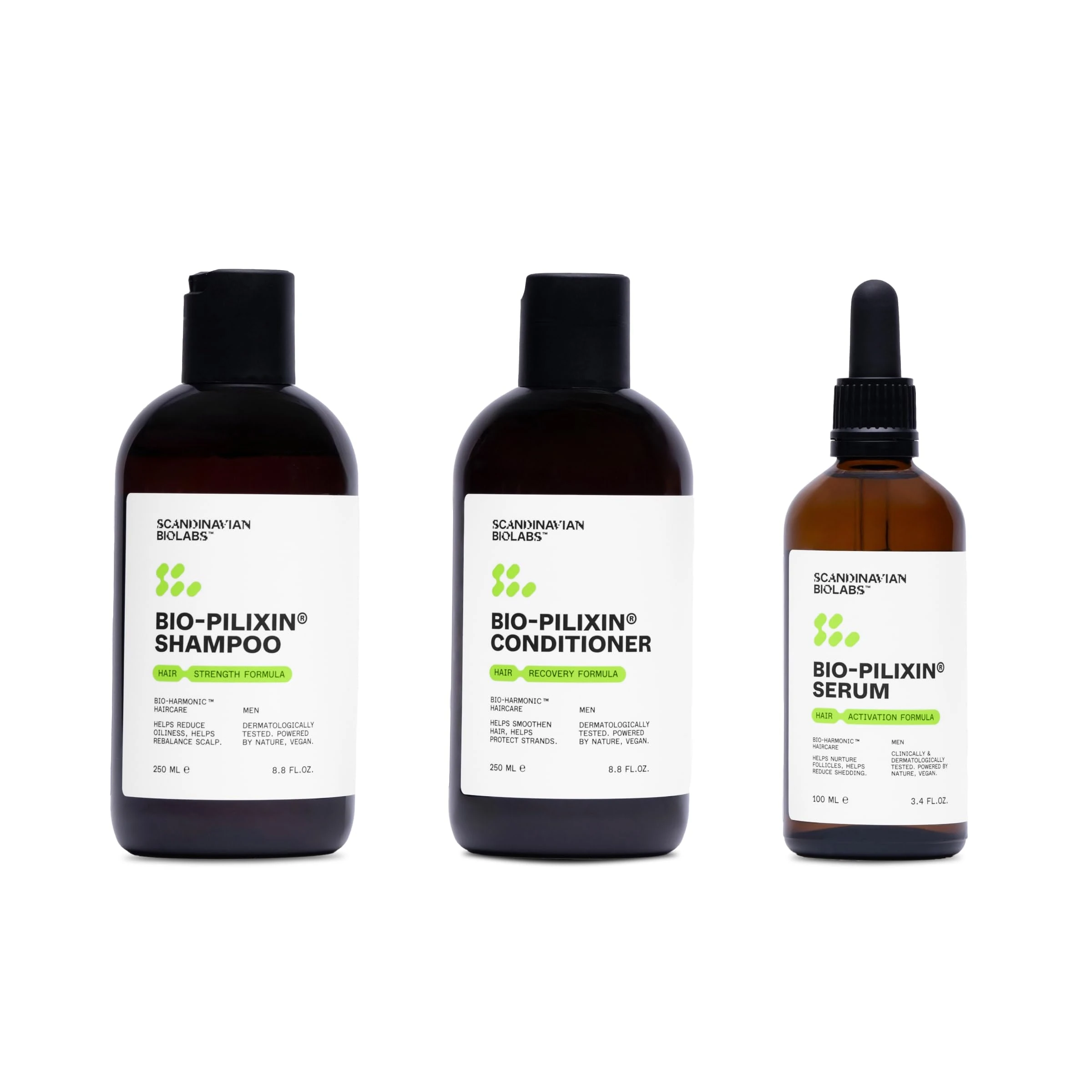 Scandinavian Biolabs Bio-Pilixin® Routine For Men | Helps With Hair Shedding, Nurtures Hair Follicles, Enhances Hair Strength, Repairs Damaged Hair, Clinically Tested (1-Month)