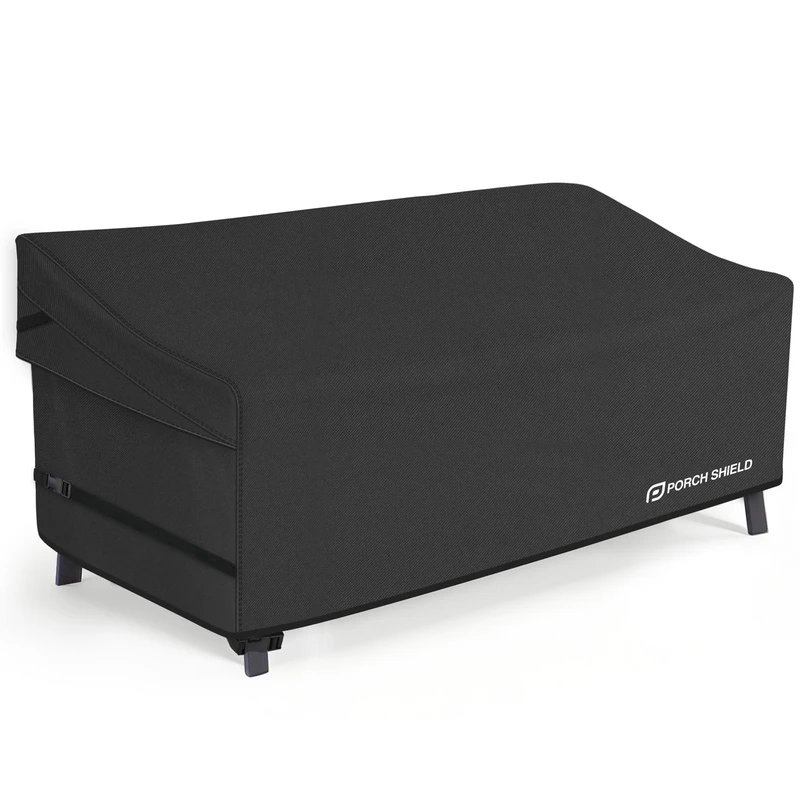 Porch Shield Patio 3-Seater Sofa Cover - Waterproof 600D Outdoor Couch Deep Seat Sofa Cover 86W x 38D x 35H inch, Black