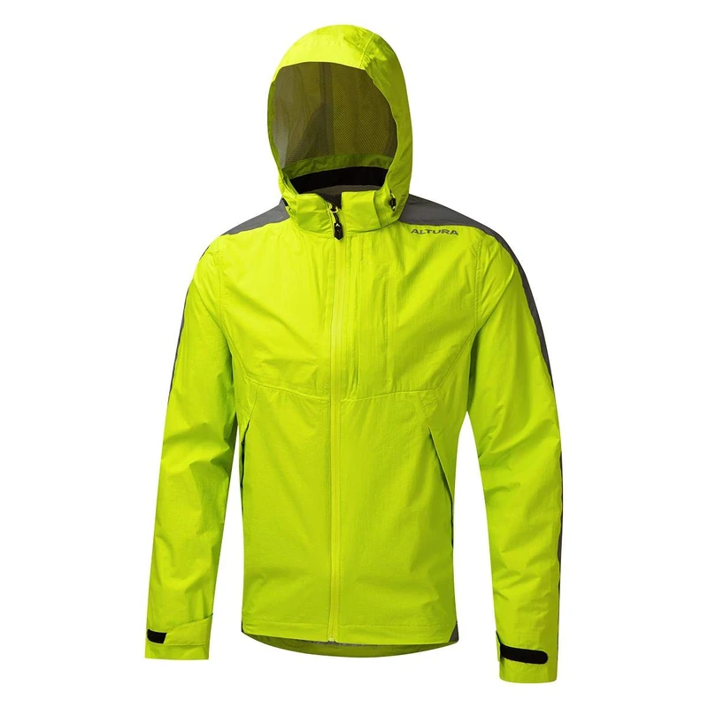 Altura Waterproof Typhoon Mens Cycling Jacket with Reflective Technology – Lime Green - XL