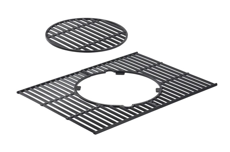 Rösle VARIO+ Cooking Grate, Enamelled Cast Iron Cooking Grate for Vario Inserts, Suitable VIDERO G3 from Model Year 2021, Black