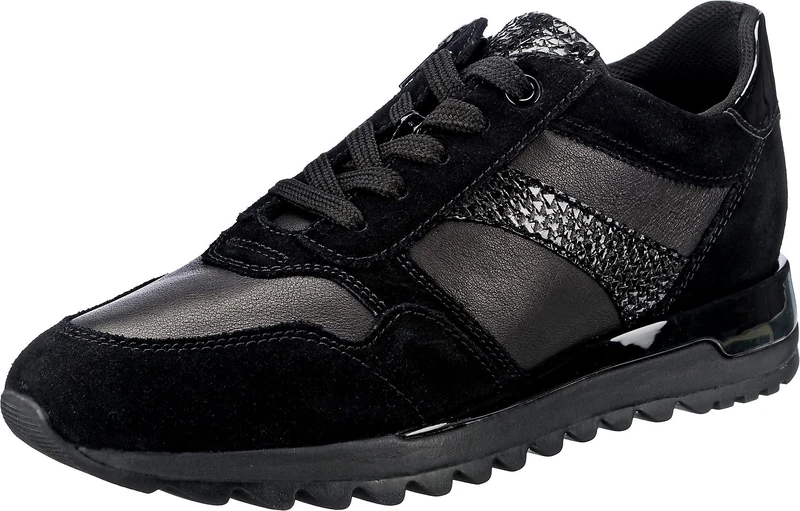 Geox Women's D Tabelya Sneakers, Black, 7 UK