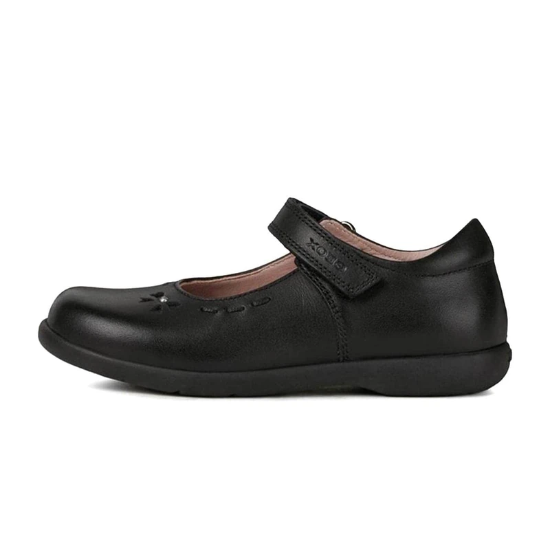 Geox Girls J Naimara Ballerina, Black, 11.5 UK