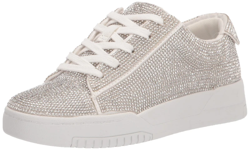 Jessica Simpson Women's Silesta Sparkle Sneaker, White, 3 UK - Image 1