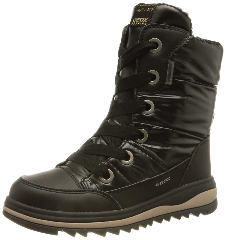 Geox Girls J Adelhide Ab Boots, Black, 4 UK Child