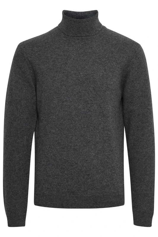 CASUAL FRIDAY Men's Karl Roll Neck Bounty Knit Sweater, Pewter Mix (50817), S