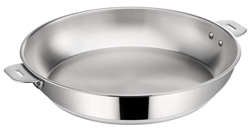 Lagostina Salvaspazio Frying Pan Stainless Steel 18/10 Diameter 26 cm, Induction Saucepan, Gas and Oven up to 250°C, Stackable and Easy to Store, Lagotherm Base 3 Layers, Handles with Rivet Brackets