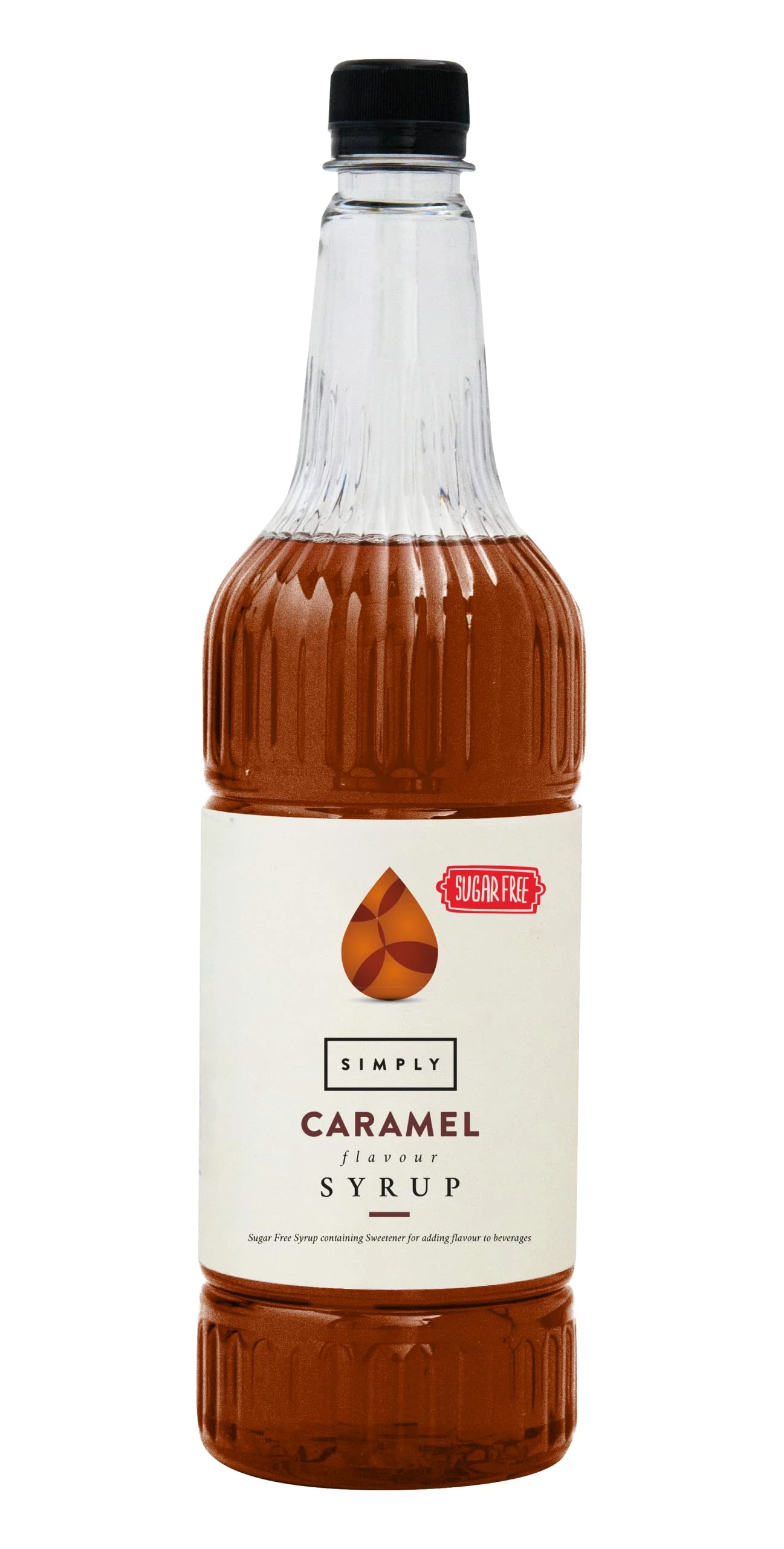 Simply Sugar Free Caramel Syrup, Low Calorie, Vegan & Nut Free Flavoured Syrup for Coffee, Cocktails & Baking (1 Litre)