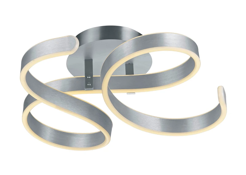 Trio Leuchten Francis 671310105 LED Ceiling Light Brushed Aluminium with 40 Watt LED Switch Dimmer