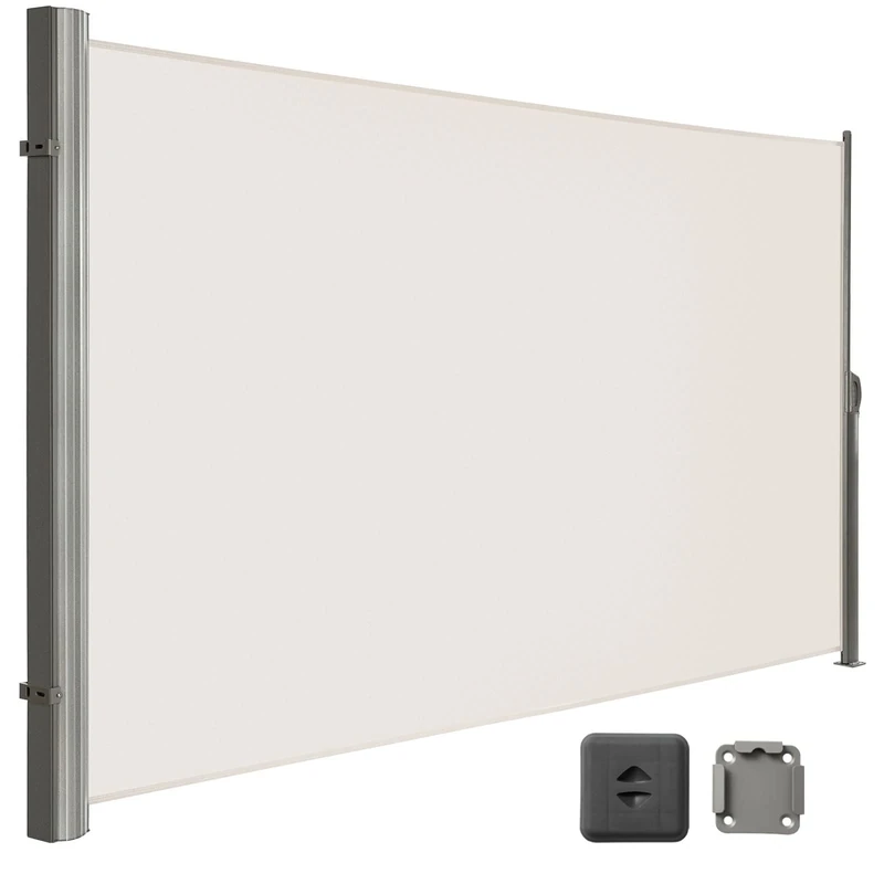 LARMNEE Side Awning, Extendable, Privacy Screen, Free-Standing, Sun Protection, Opaque, Side Blind, for Balcony, Terrace, Garden, 160 X 350 cm - Image 1