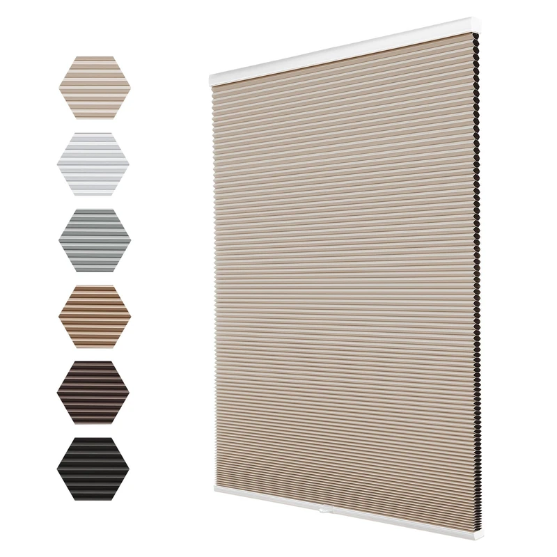 Changshade Blackout Cordless Cellular Shades for Windows,Honeycomb Blinds with Thermal Insulation,UV Protection,Child Safe,Privacy Light Control,Easy to Install,33" w x 72" h,Beige