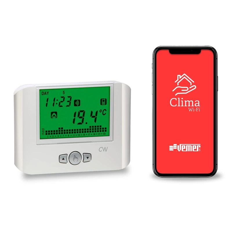 VEMER CW White Chronothermostat WiFi, One Size